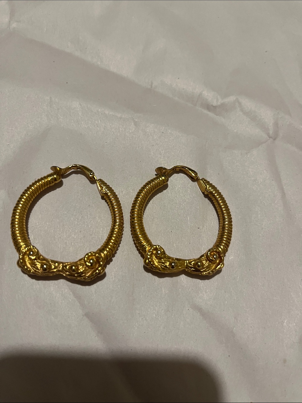 Kenneth Jay Lane Rams Gold Hoop Clip-On Earrings for Women